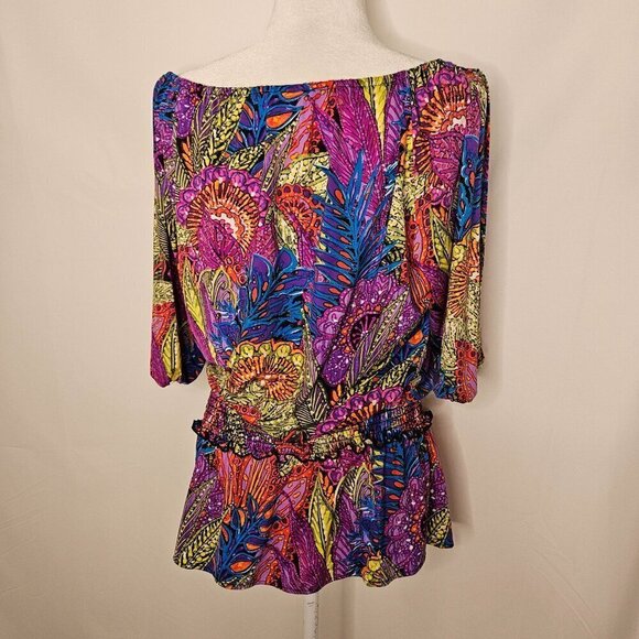 ABS by Allen Schwartz Size XS Swim Coverup Multicolor Pull Over Colorful - Picture 3 of 11